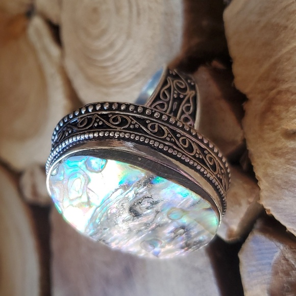 New Abalone Shell 925 Silver Ring. - Picture 3 of 14